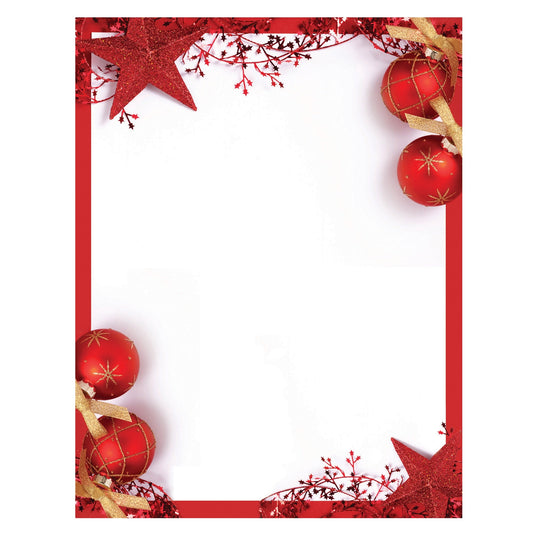 St. James® Holiday Collection, Red Accents, 8.5 x 11", 24 lb, 25 sheets/pk